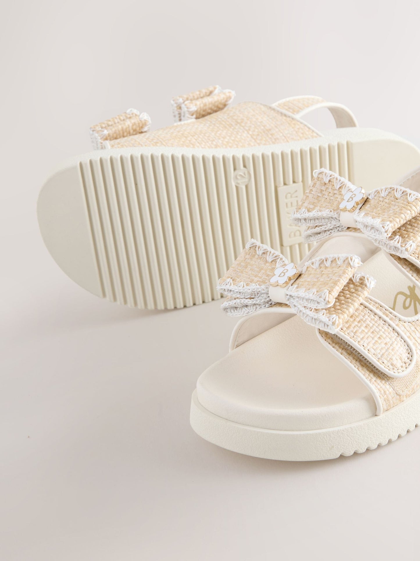 Baker by Ted Baker Raffia Effect Logo Footbed Sandals image 5