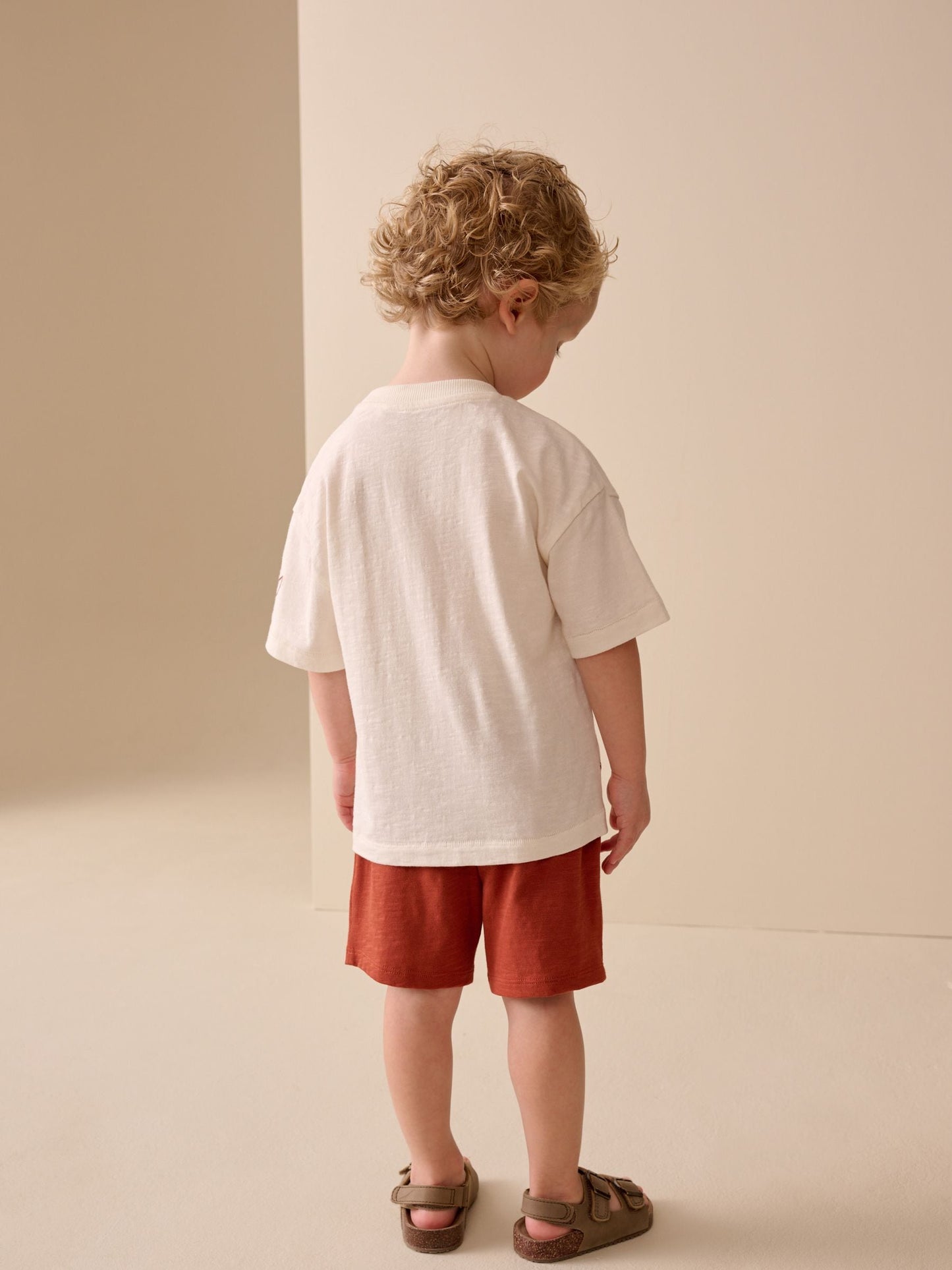Ecru Palms Embroidery Short Sleeve T-Shirt and Shorts Set (3mths-7yrs) image 3