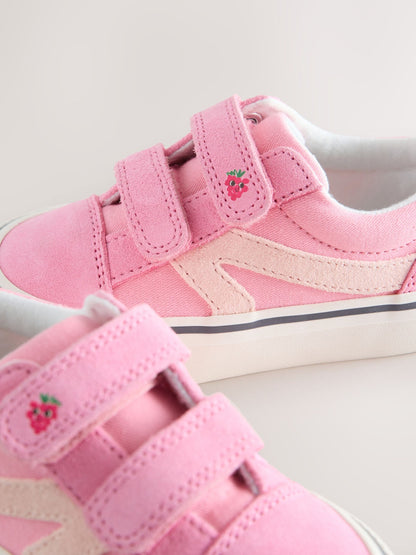 Pink/White Wide Fit (G) Touch Fastening Trainers image 5