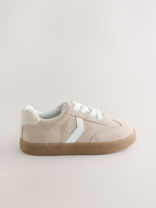 Neutral Elastic Lace Retro Trainers image 2