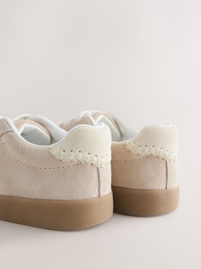 Neutral Elastic Lace Retro Trainers image 4