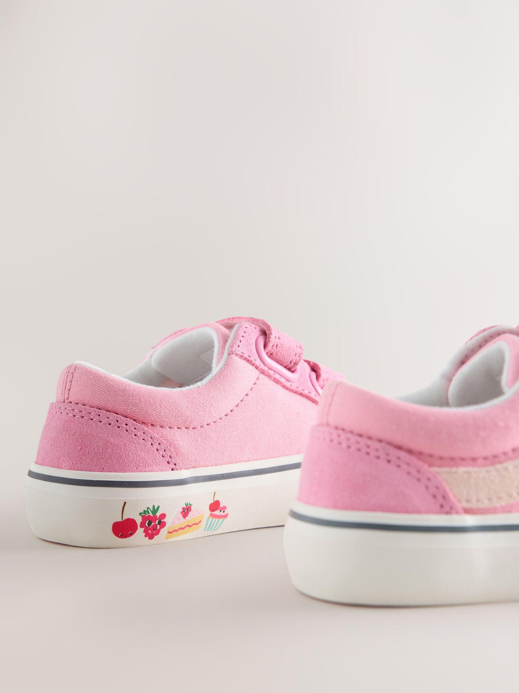 Pink/White Standard Fit (F) Touch Fastening Trainers image 5