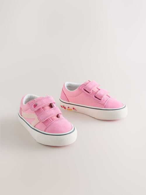 Pink/White Standard Fit (F) Touch Fastening Trainers image 1