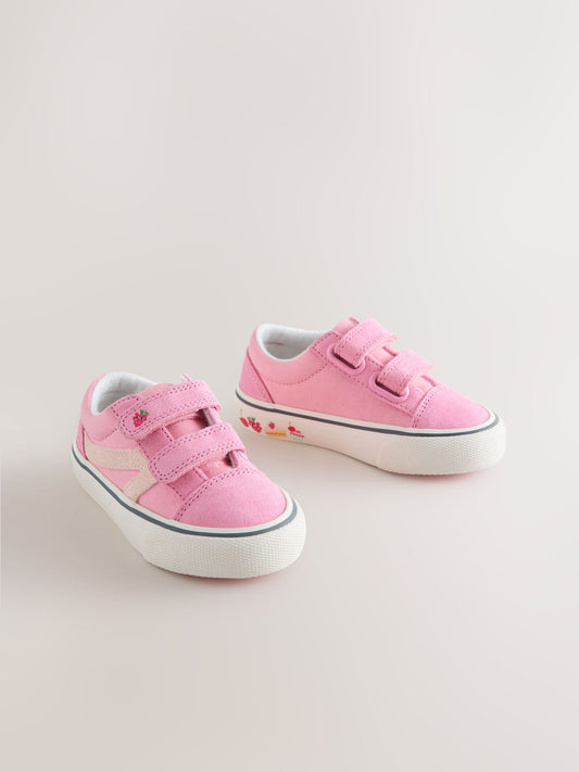 Pink/White Standard Fit (F) Touch Fastening Trainers image 1