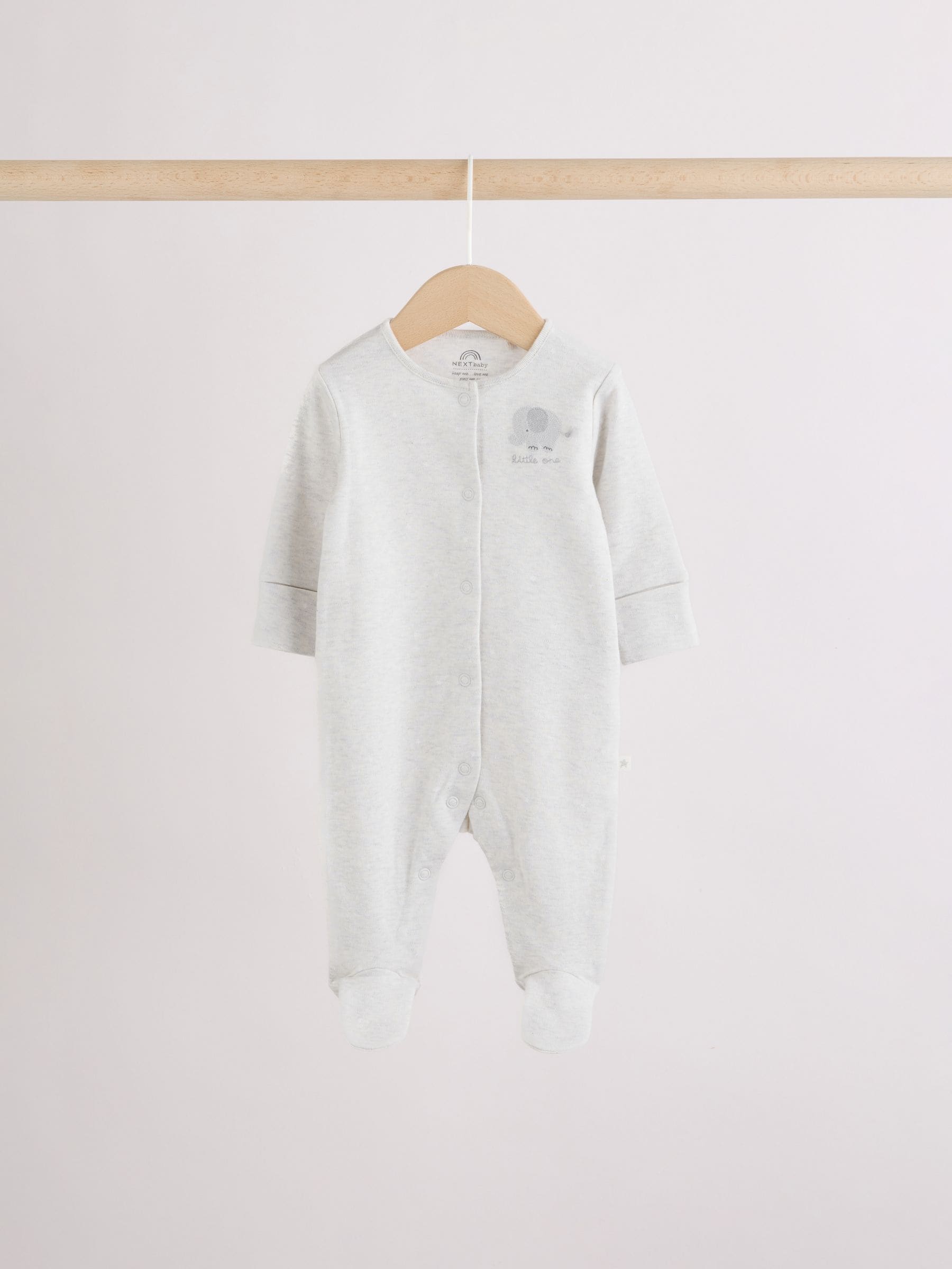 Grey Elephant Baby Sleepsuits 3 Pack (0-2yrs) image 8