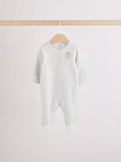 Grey Elephant Baby Sleepsuits 3 Pack (0-2yrs) image 8