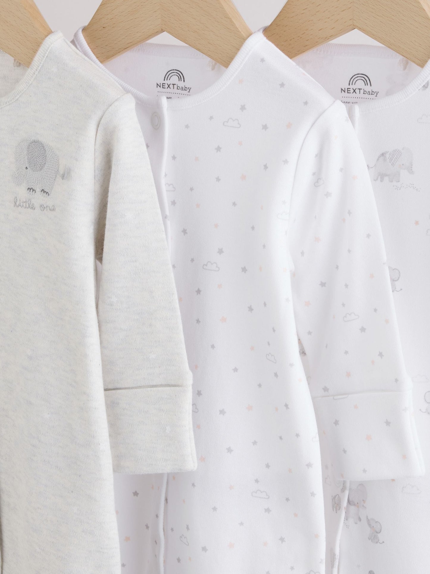 Grey Elephant Baby Sleepsuits 3 Pack (0-2yrs) image 7