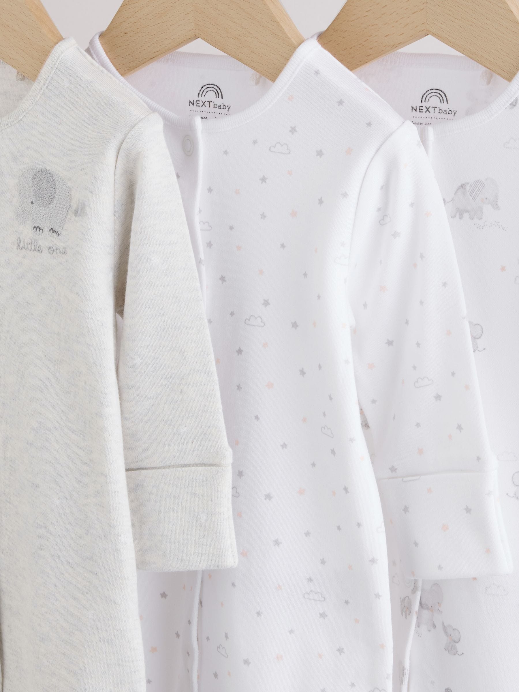Grey Elephant Baby Sleepsuits 3 Pack (0-2yrs) image 7