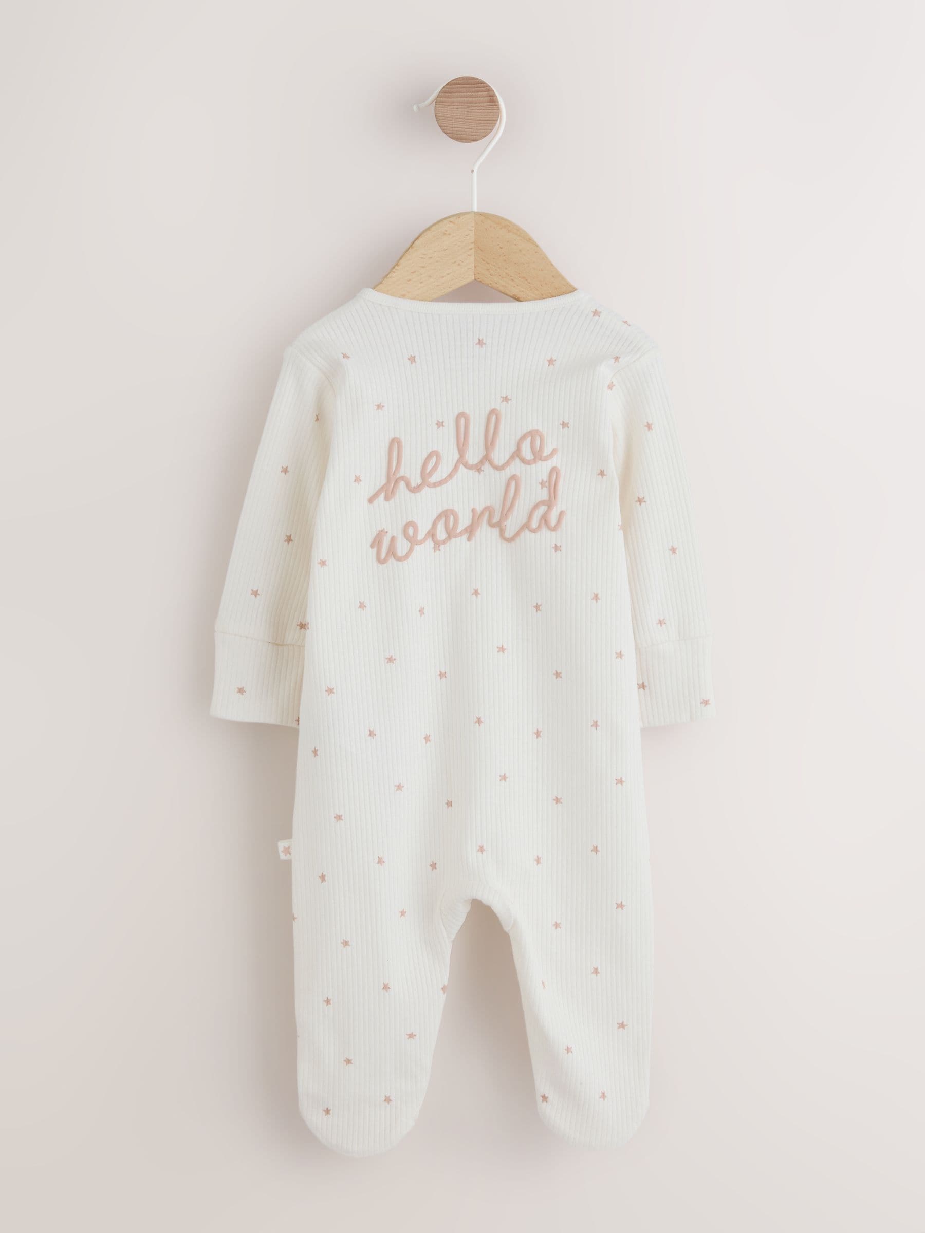 Cream Baby Sleepsuit and Hat Set (0-9mths) image 3