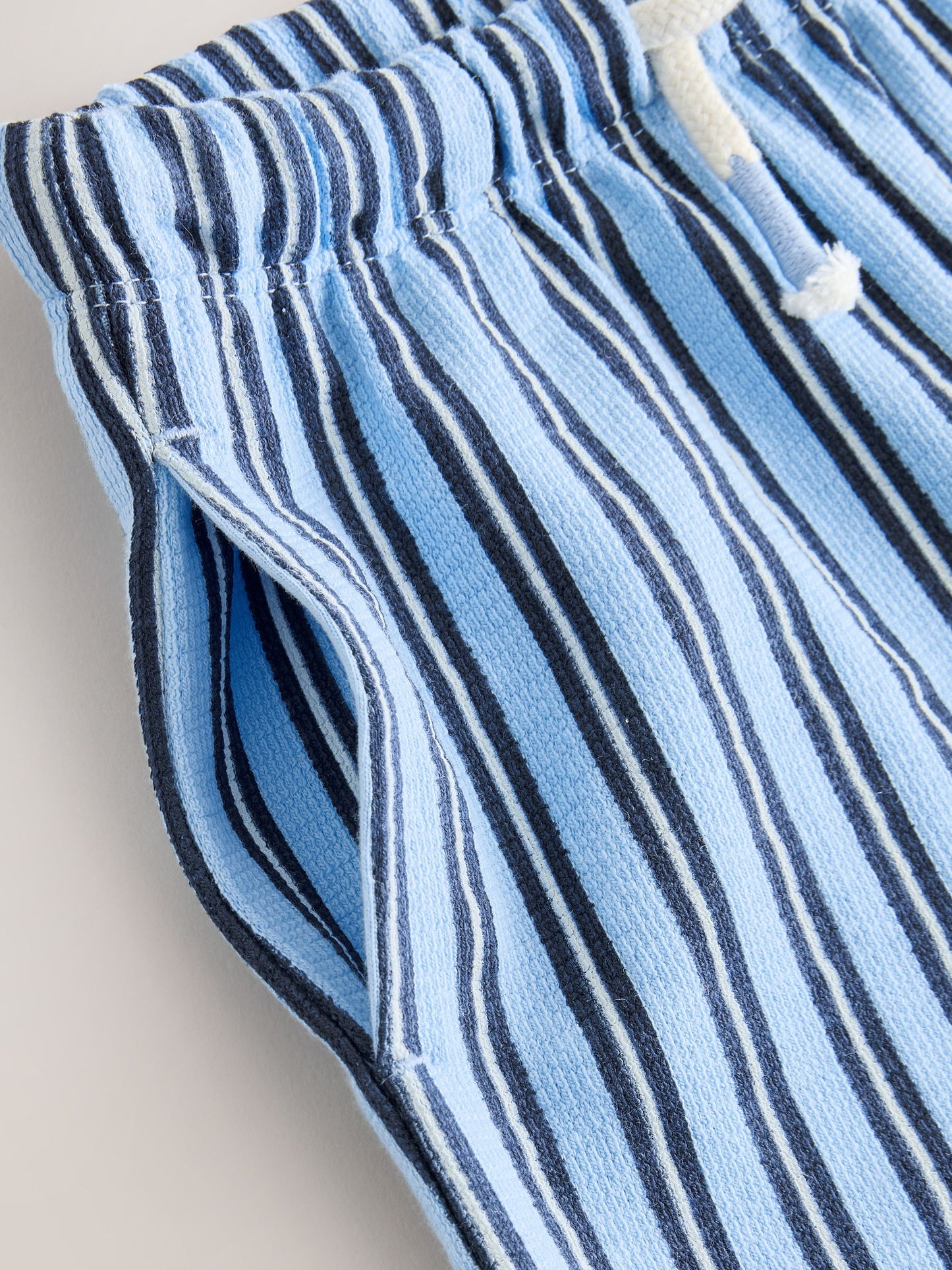 Blue Navy Stripe Textured Shorts (3mths-7yrs) image 8