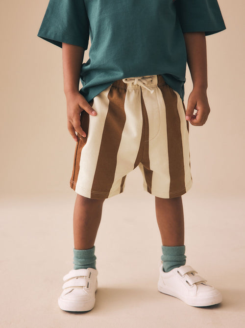 Chocolate Brown and Ecru Jersey Shorts (3mths-7yrs) image 1