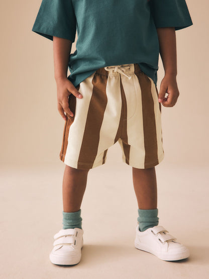 Dsiney Kidz - Chocolate Brown and Ecru Jersey Shorts (3mths-7yrs) image 1