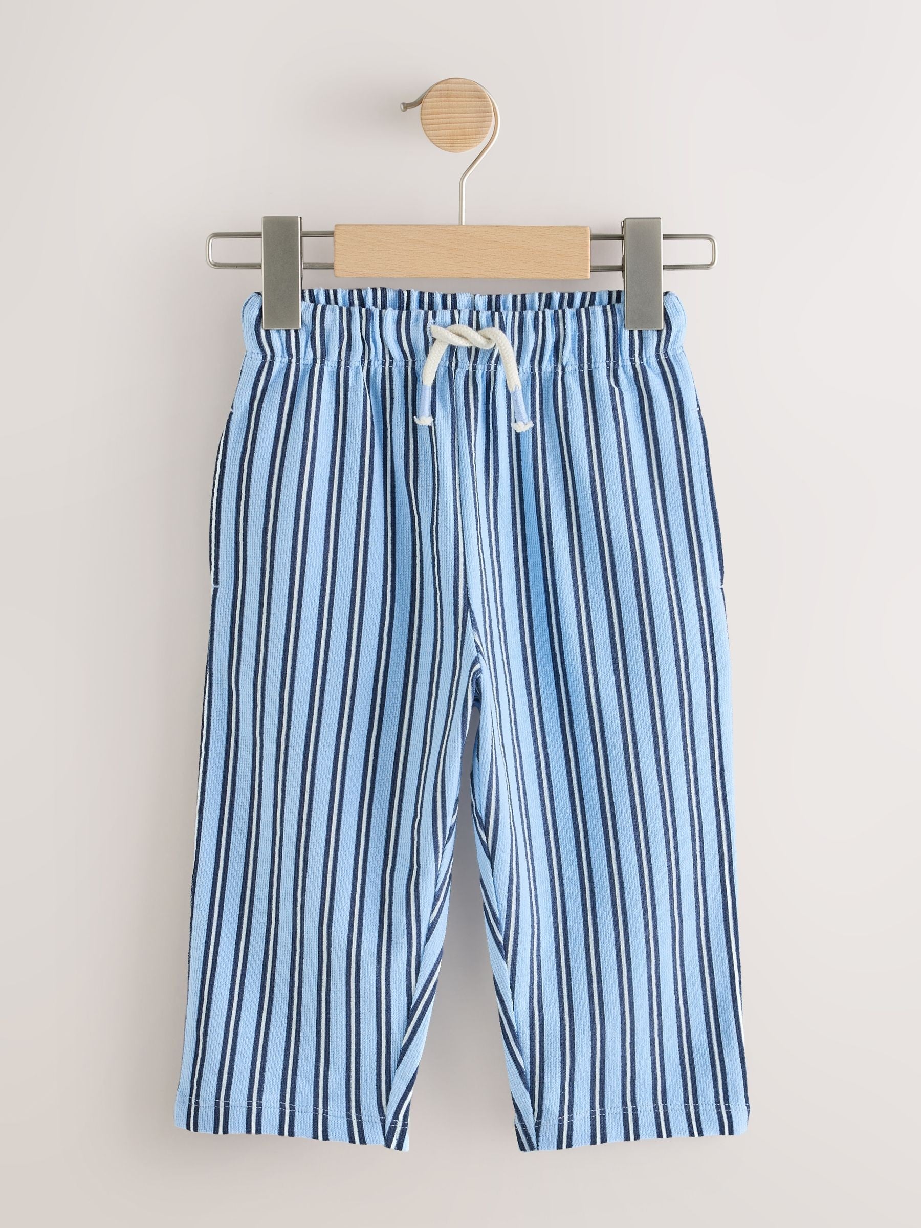 Blue Navy Stripe Textured Lightweight Joggers (3mths-7yrs) image 5