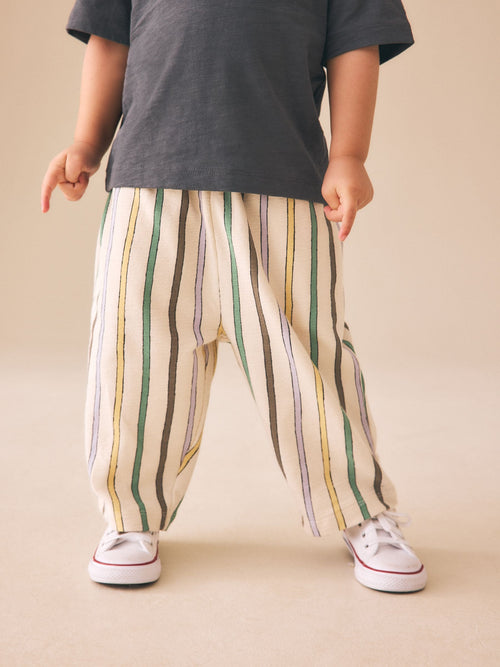 Multi Pastel Stripe Textured Lightweight Joggers (3mths-7yrs) image 1