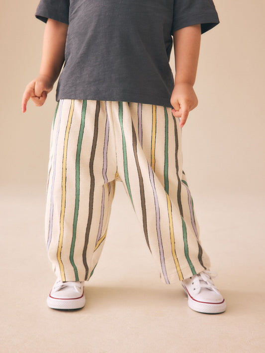 Multi Pastel Stripe Textured Lightweight Joggers (3mths-7yrs) image 1