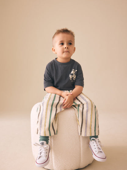 Multi Pastel Stripe Textured Lightweight Joggers (3mths-7yrs) image 2