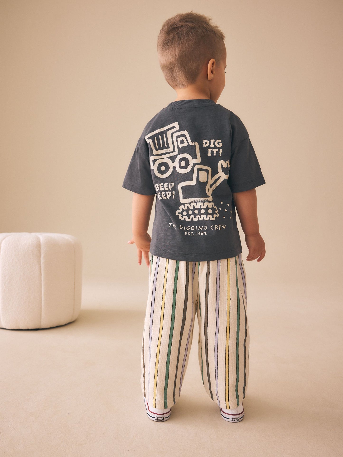 Multi Pastel Stripe Textured Lightweight Joggers (3mths-7yrs) image 3