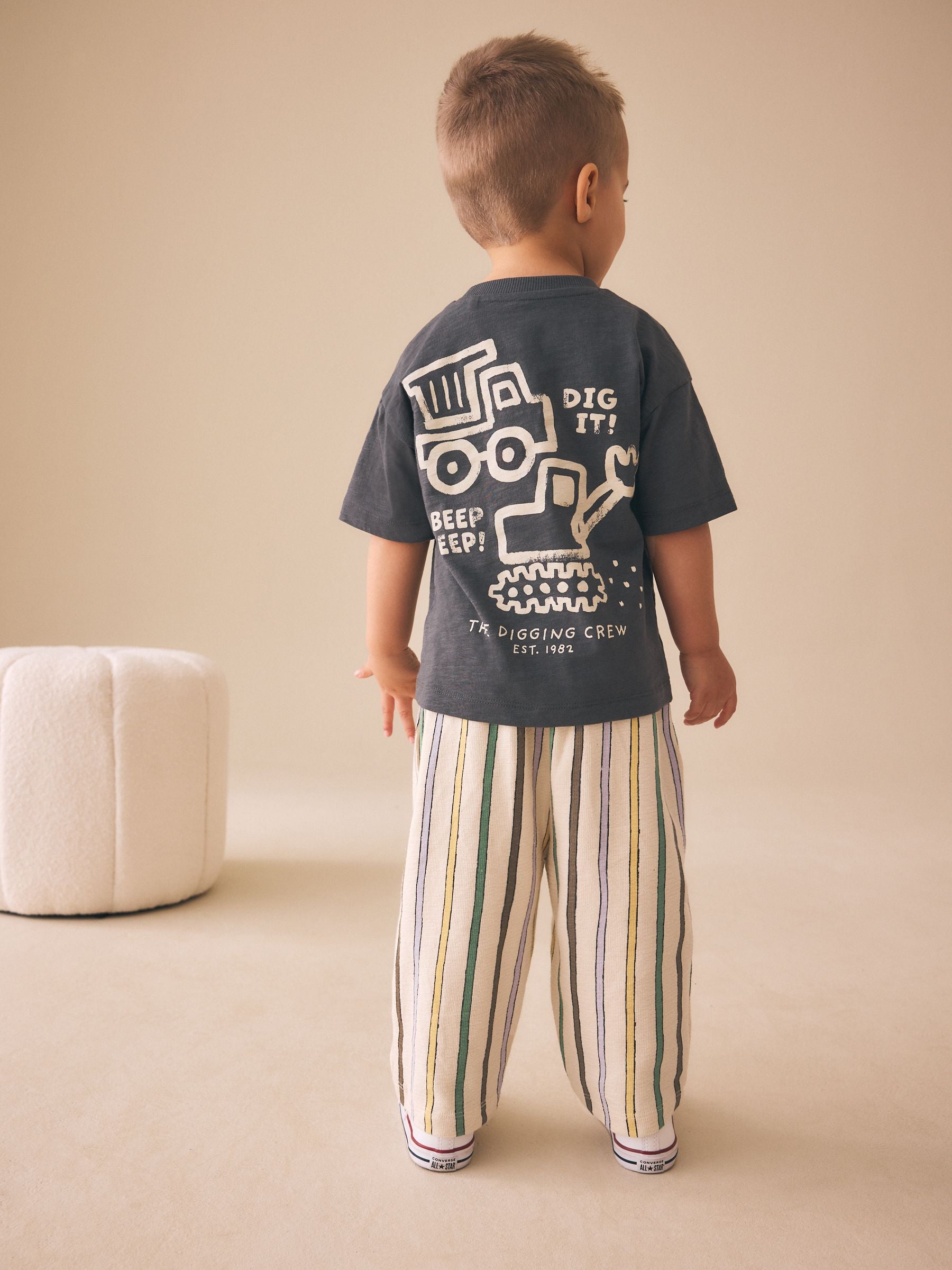 Multi Pastel Stripe Textured Lightweight Joggers (3mths-7yrs) image 3