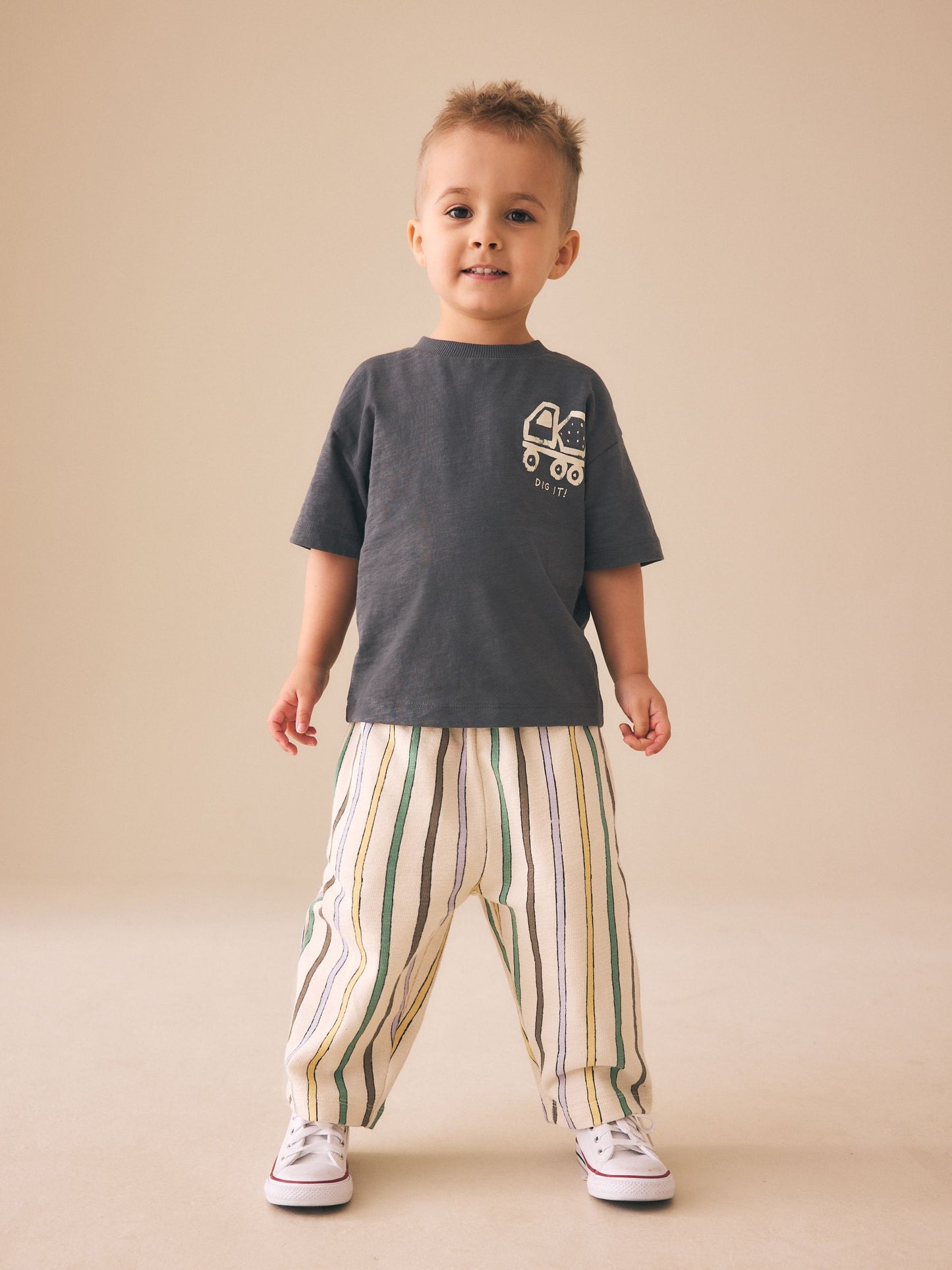 Multi Pastel Stripe Textured Lightweight Joggers (3mths-7yrs) image 4