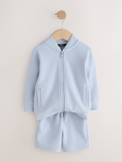 Blue Jersey Bomber and Shorts Set (3mths-7yrs) image 3