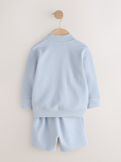 Blue Jersey Bomber and Shorts Set (3mths-7yrs) image 4