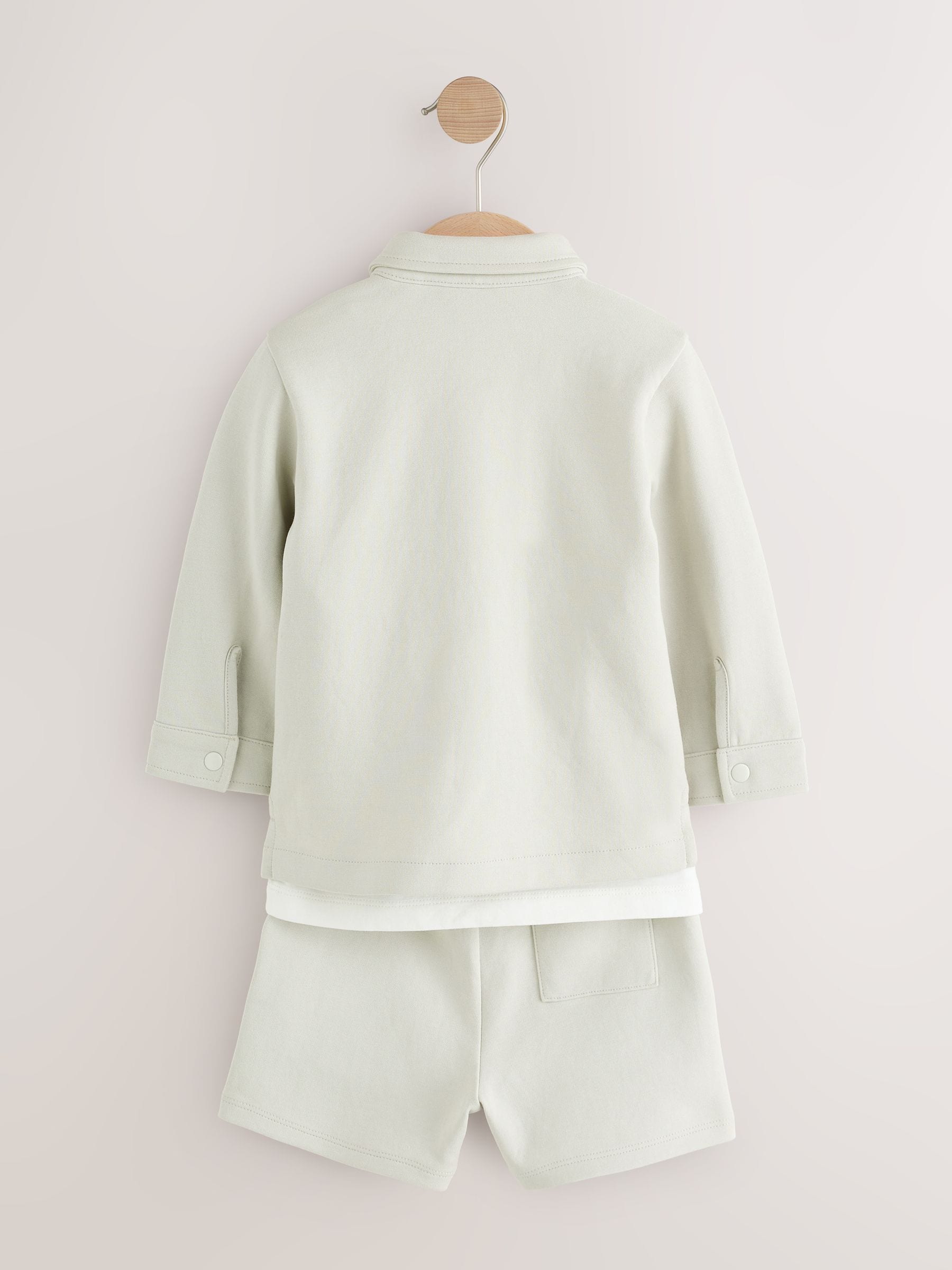 Light Grey Jersey Shirt T-Shirt and Shorts Set (3mths-7yrs) image 2