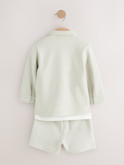 Light Grey Jersey Shirt T-Shirt and Shorts Set (3mths-7yrs) image 2