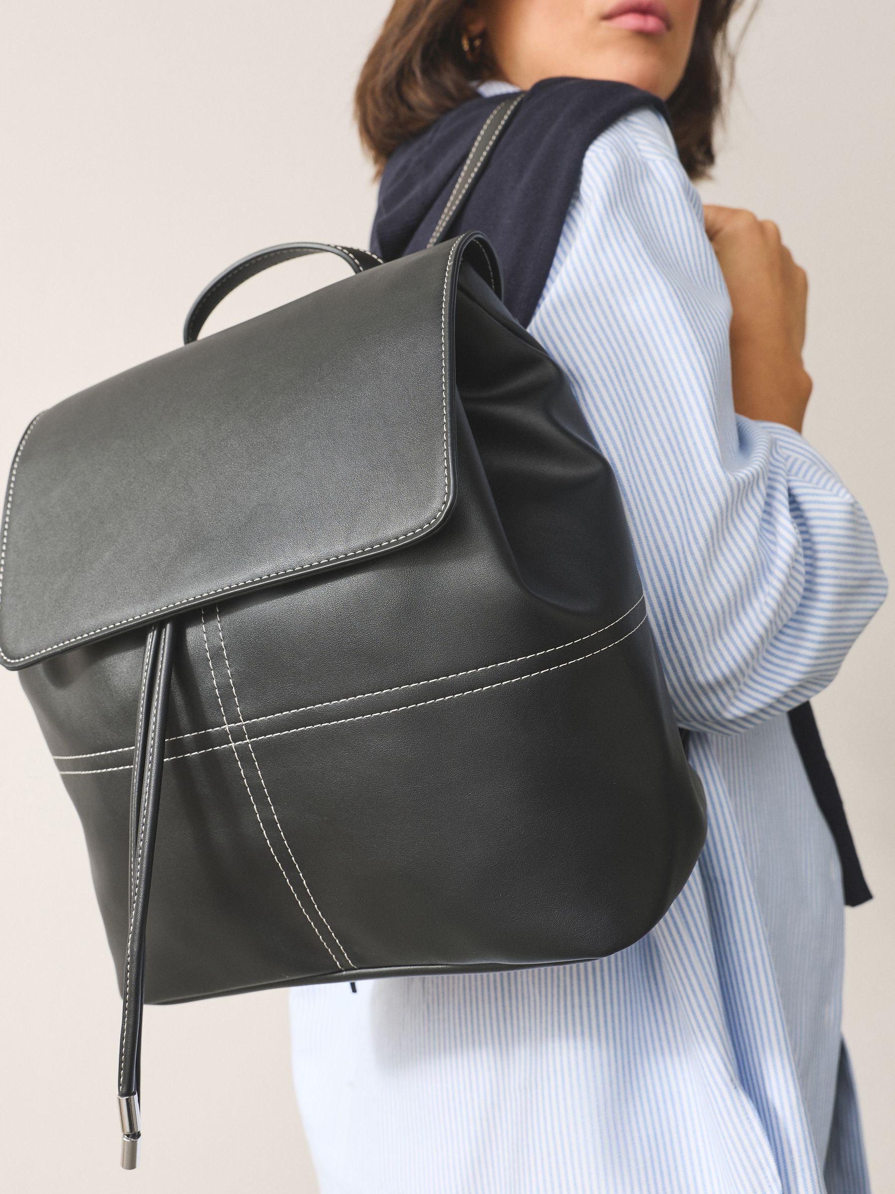 Black Stitch Front Backpack image 1