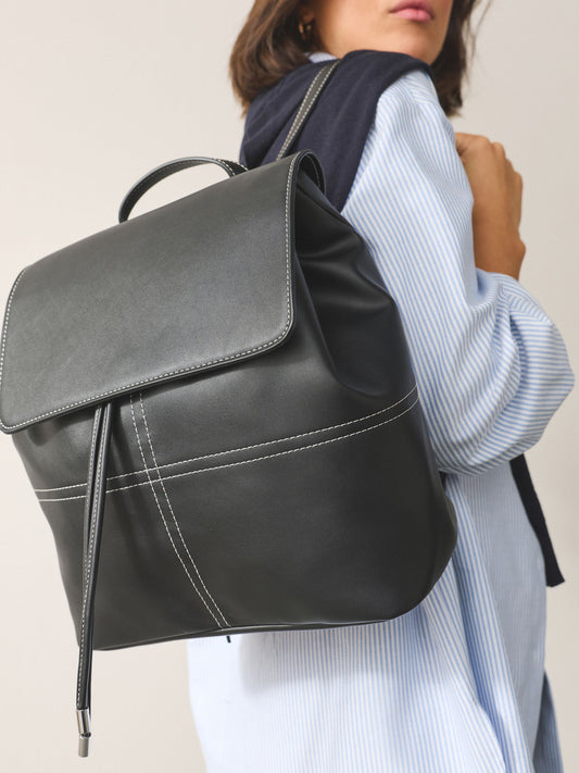 Black Stitch Front Backpack image 1