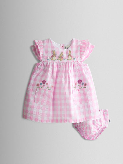JoJo Maman Bébé Pink Peter Rabbit Flopsy 2-Piece Dress Set image 1