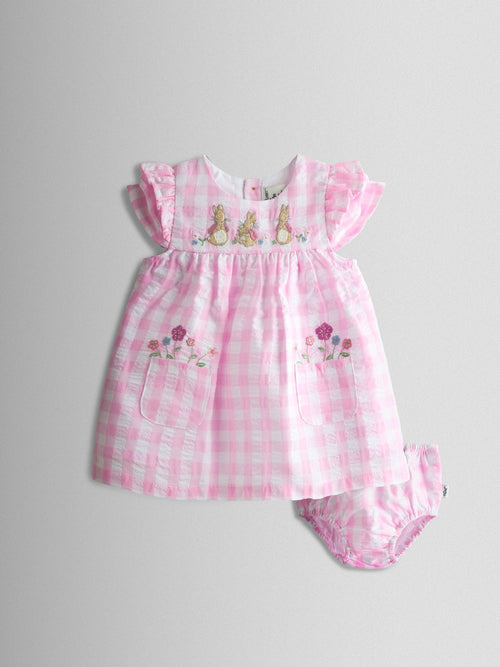 JoJo Maman Bébé Pink Peter Rabbit Flopsy 2-Piece Dress Set image 1