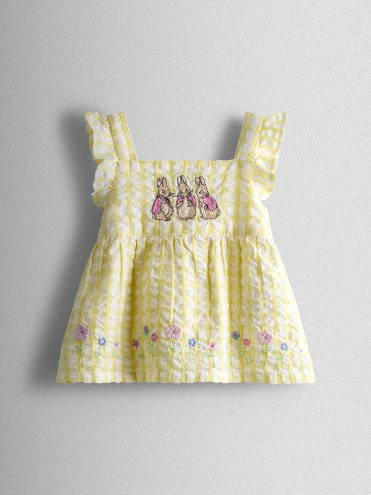 JoJo Maman Bébé Yellow Flopsy Embroidered Top, Short & Headband Set image 3