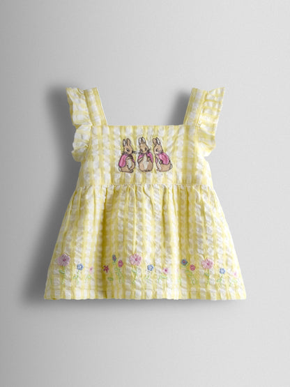 JoJo Maman Bébé Yellow Flopsy Embroidered Top, Short & Headband Set image 3