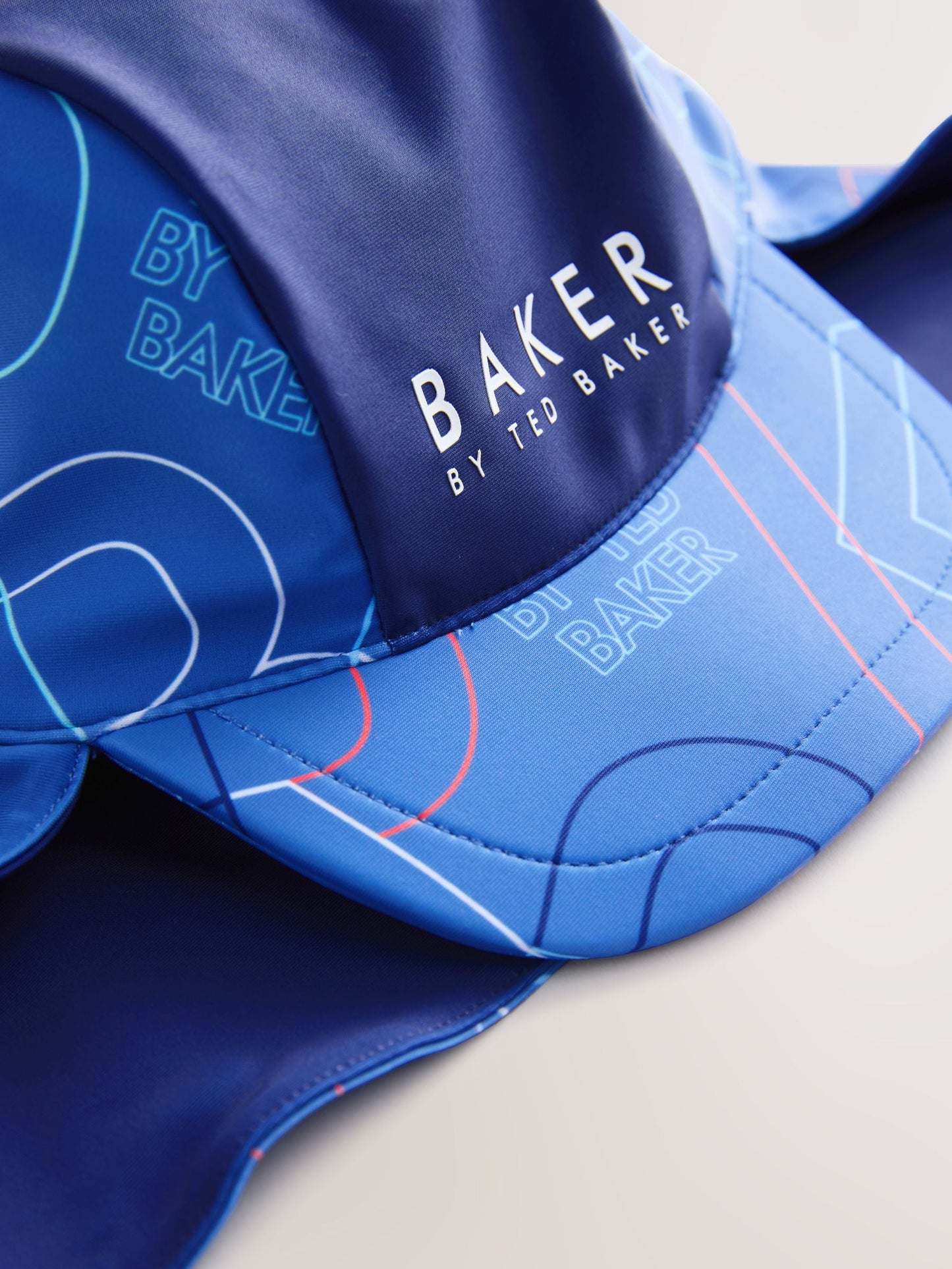 Baker by Ted Baker Blue Sunsafe All-In-One Swimsuit and Hat Set image 4