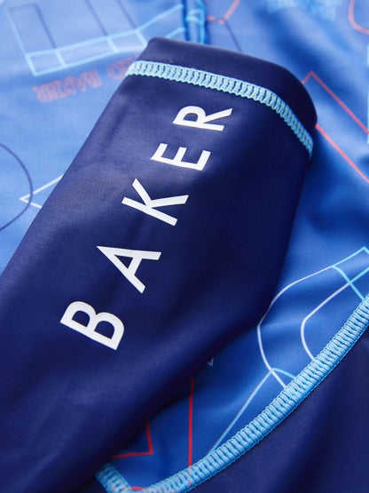 Baker by Ted Baker Blue Sunsafe All-In-One Swimsuit and Hat Set image 5