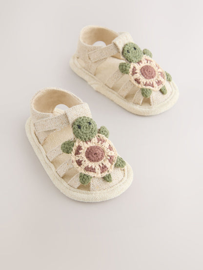 Neutral Turtle Baby Fisherman Sandals (0-2mths) image 1