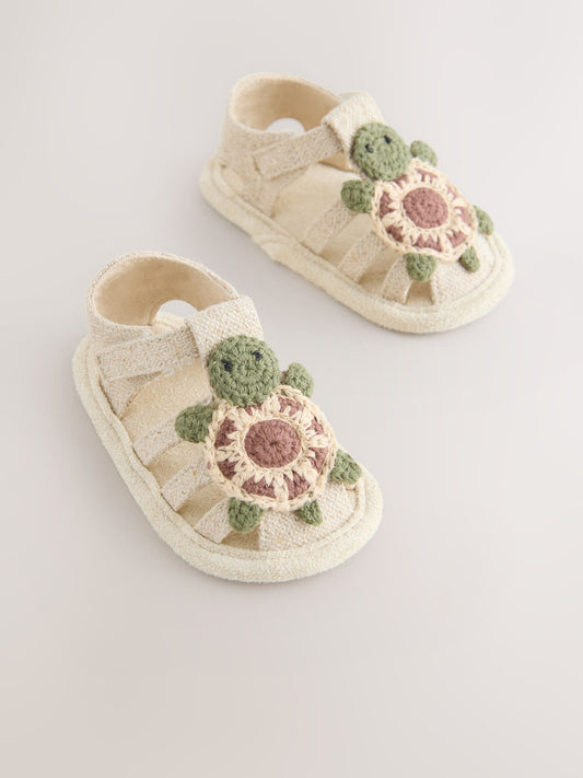 Neutral Turtle Baby Fisherman Sandals (0-2mths) image 1