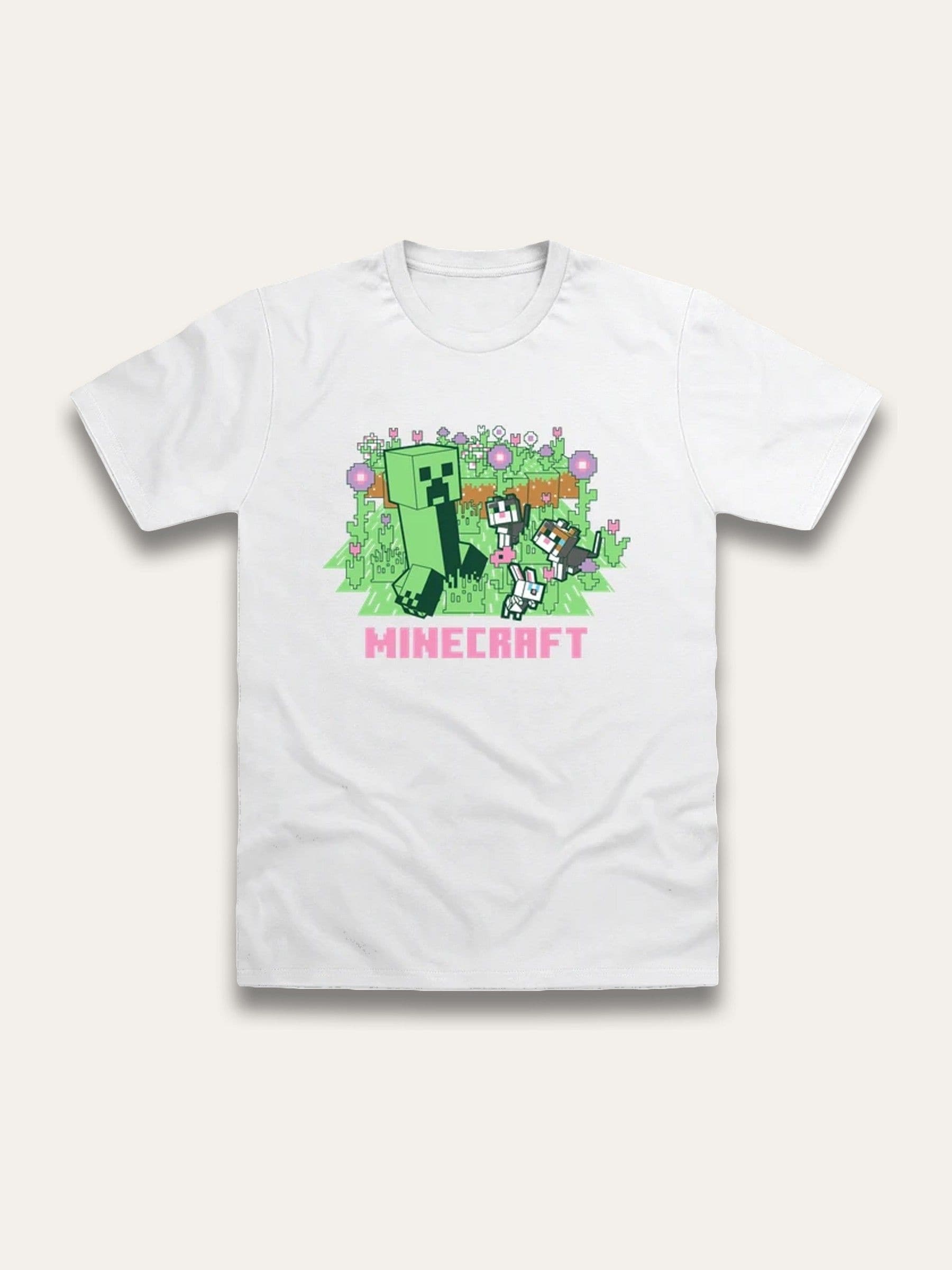Brand Threads White Minecraft T-Shirt image 1
