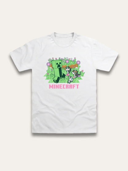 Brand Threads White Minecraft T-Shirt image 1