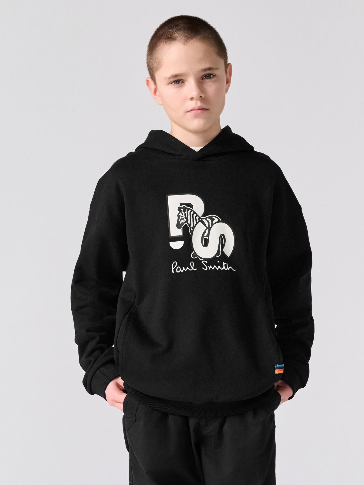 Dsiney Kidz - Paul Smith Junior Black Zebra Graphic Hoodie image 1