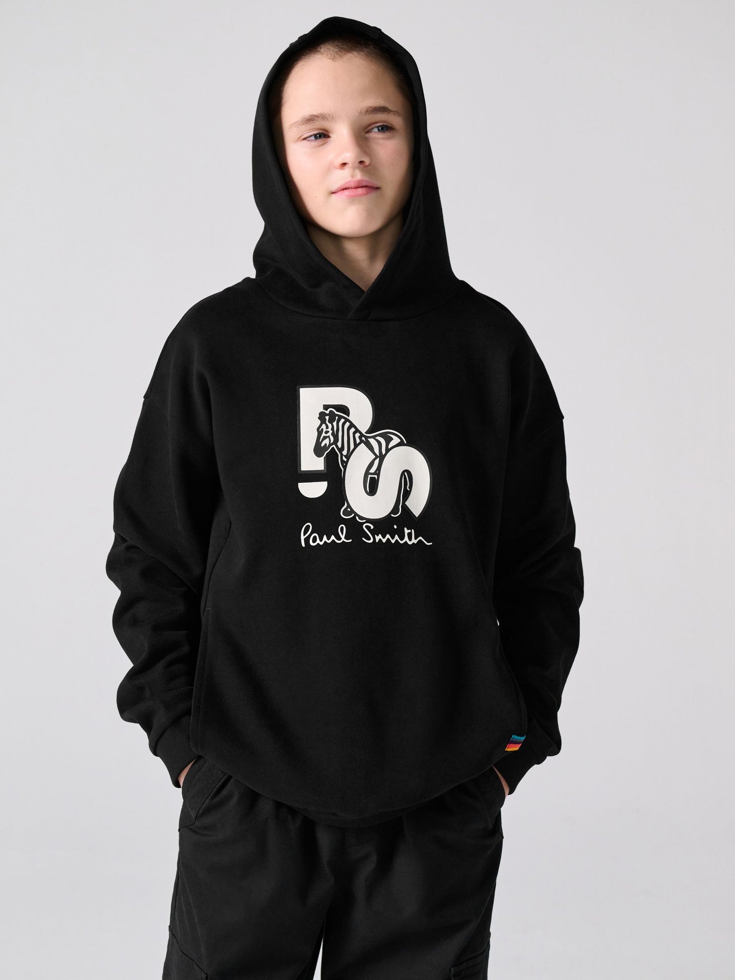 Dsiney Kidz - Paul Smith Junior Black Zebra Graphic Hoodie image 3