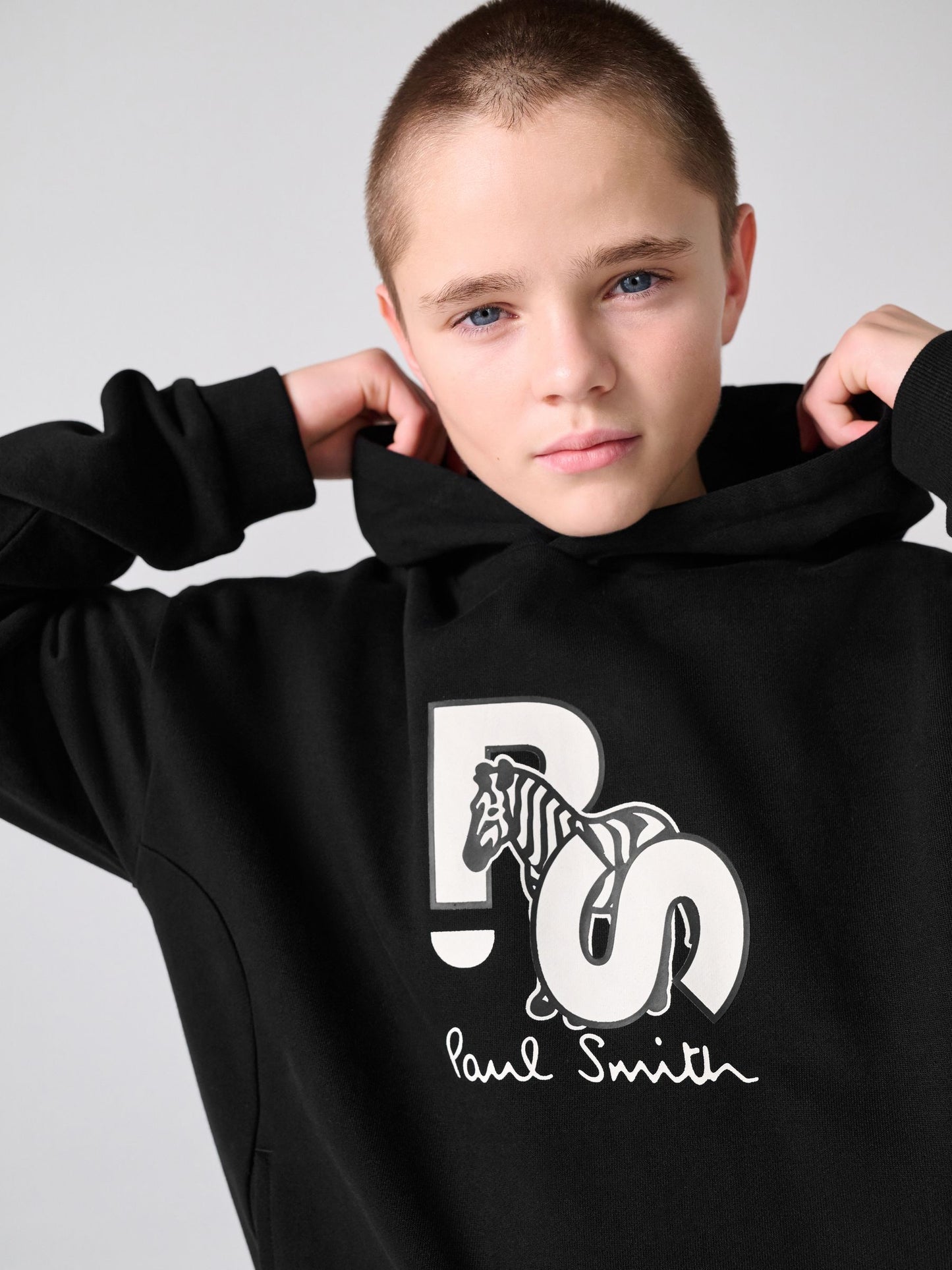 Dsiney Kidz - Paul Smith Junior Black Zebra Graphic Hoodie image 5