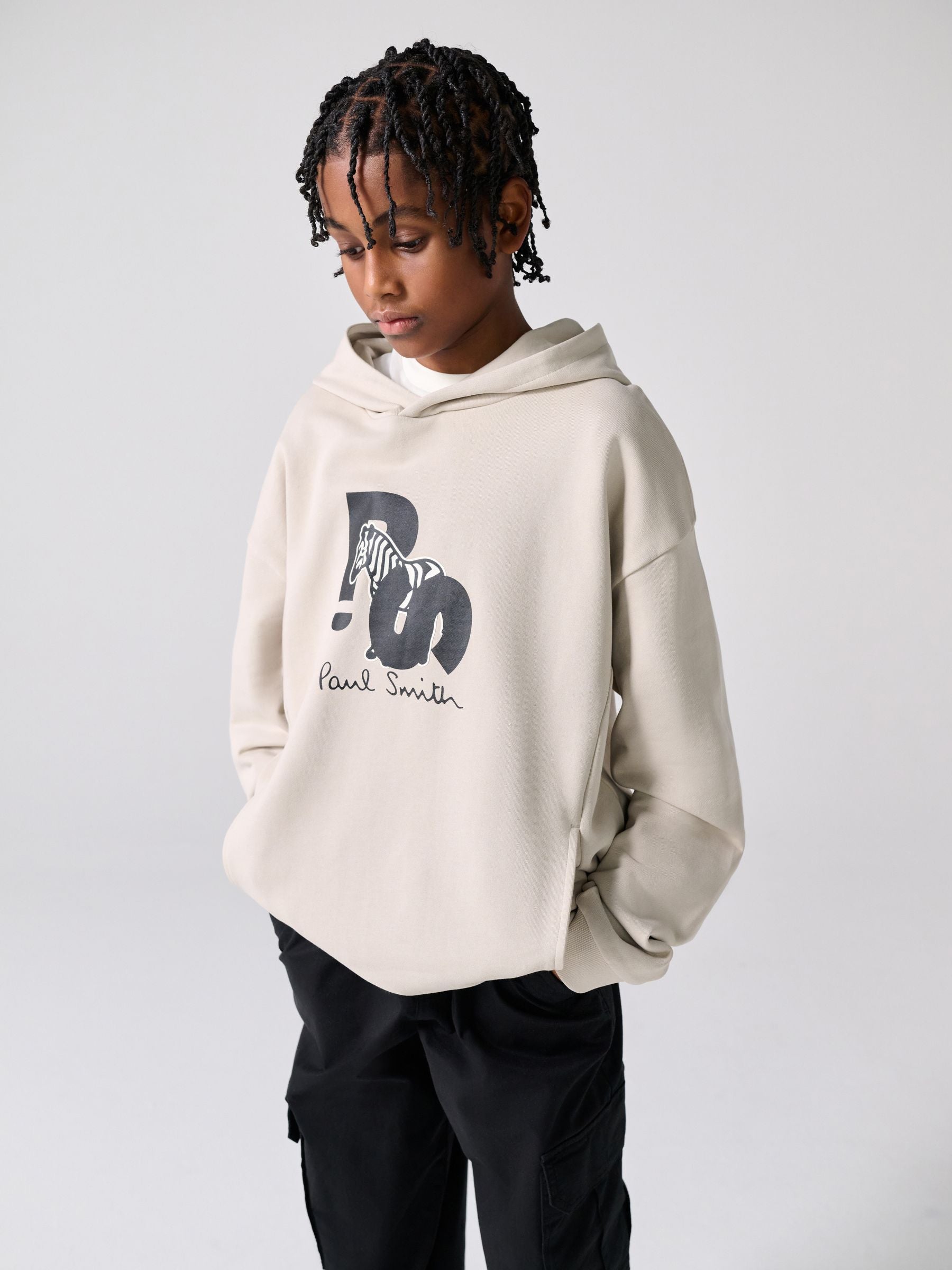 Dsiney Kidz - Paul Smith Junior Stone Zebra Graphic Hoodie image 2