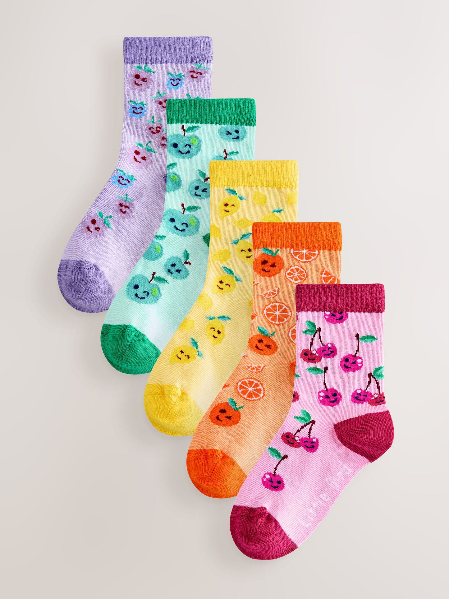 Little Bird by Jools Oliver Multi Fruits Rainbow Socks 5 Pack image 1