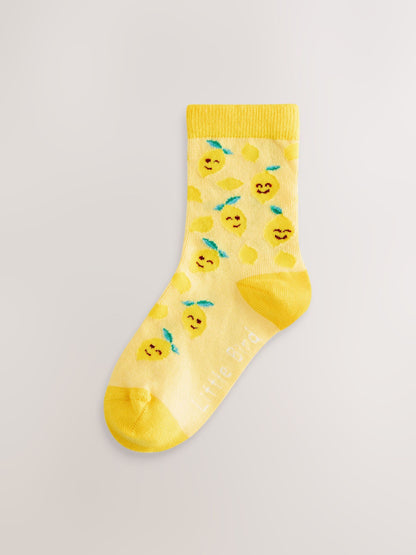 Little Bird by Jools Oliver Multi Fruits Rainbow Socks 5 Pack image 3