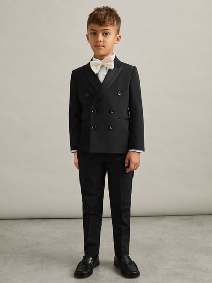Reiss Black Knightsbridge Db 9-13 yrs Double-Breasted Tuxedo Blazer Wool-Blend image 3