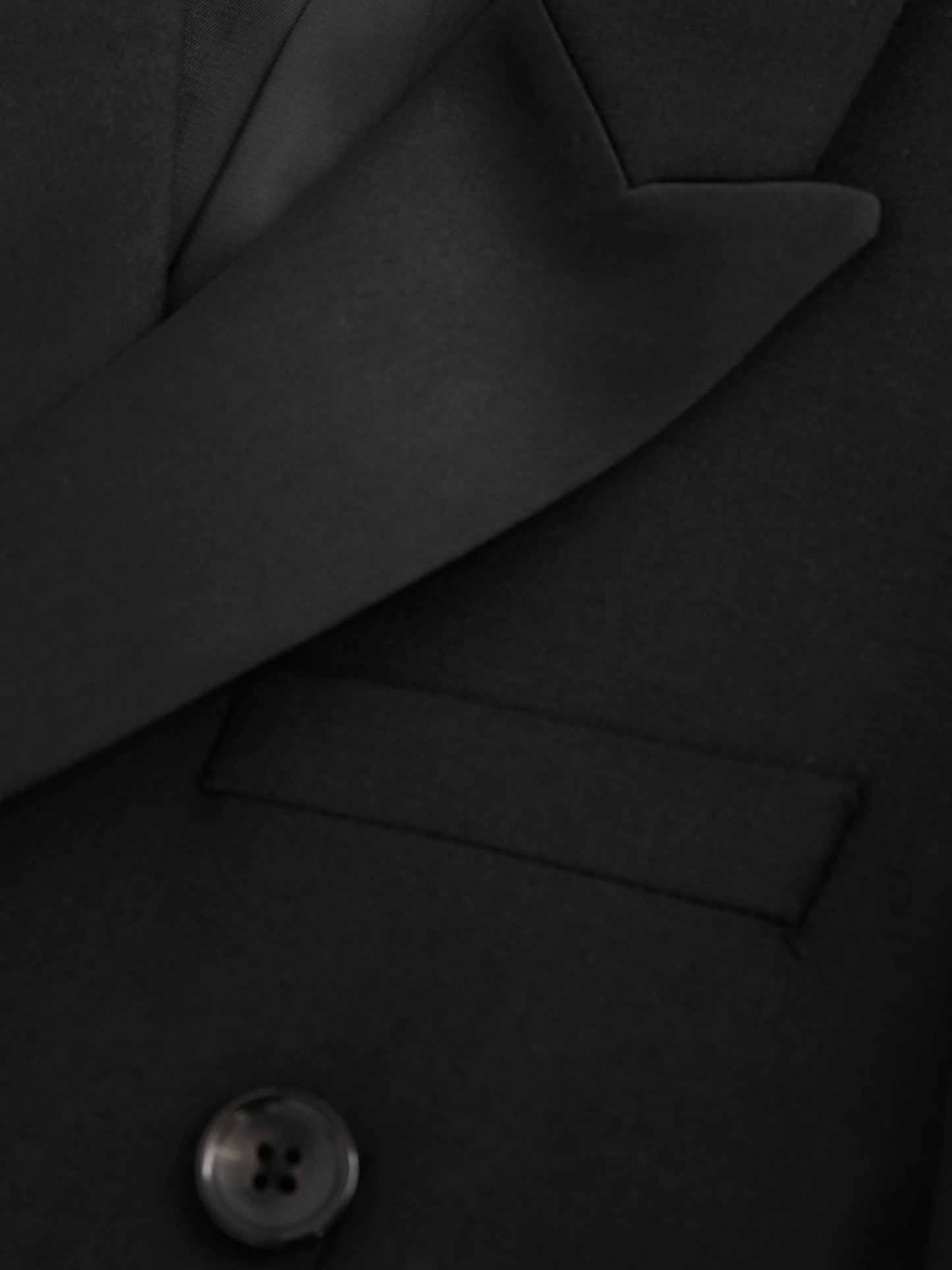 Reiss Black Knightsbridge Db 9-13 yrs Double-Breasted Tuxedo Blazer Wool-Blend image 4