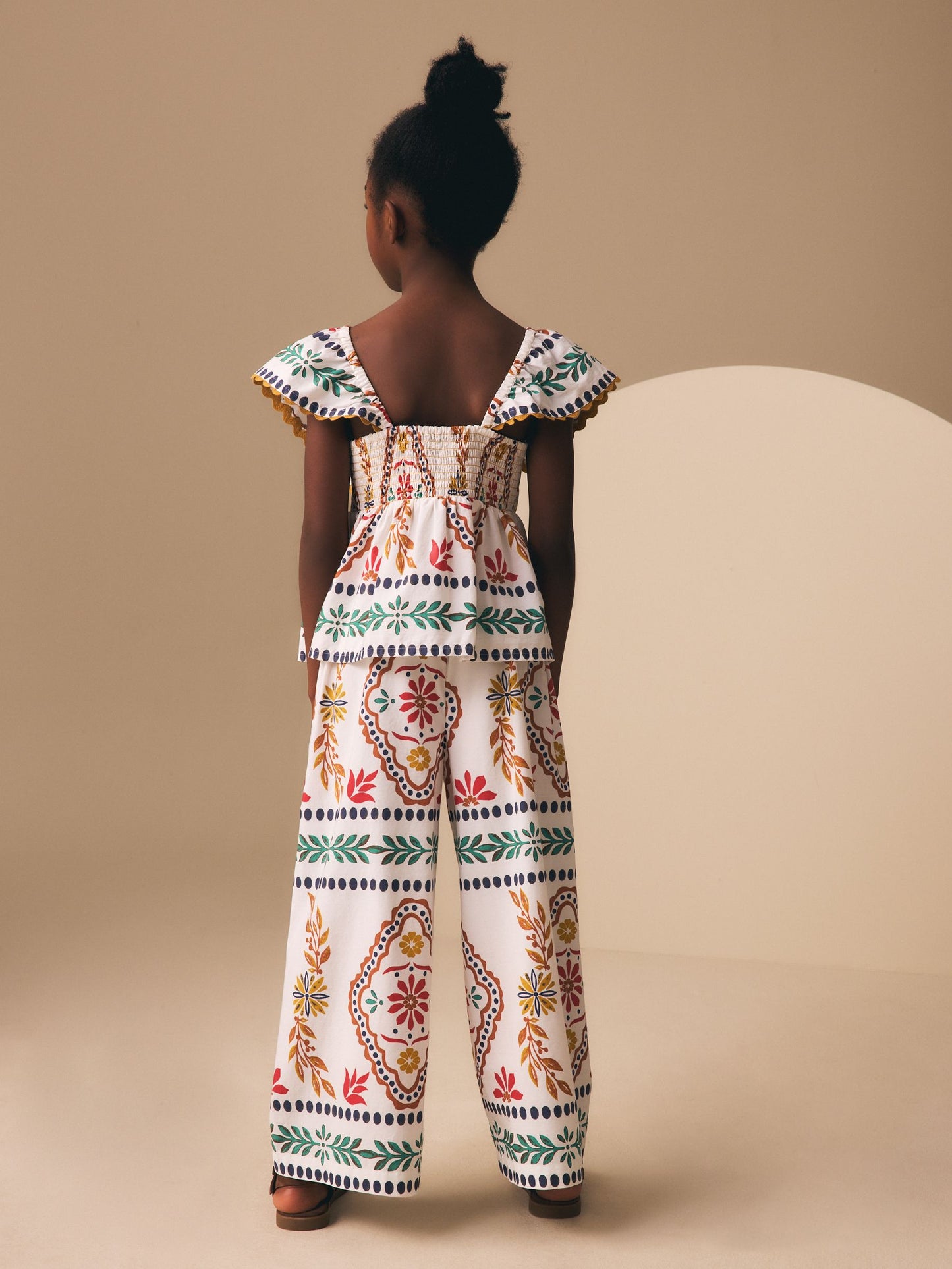 Dsiney Kidz - Multi Border Ruffle Blouse and Trousers Set (3-16yrs) image 3