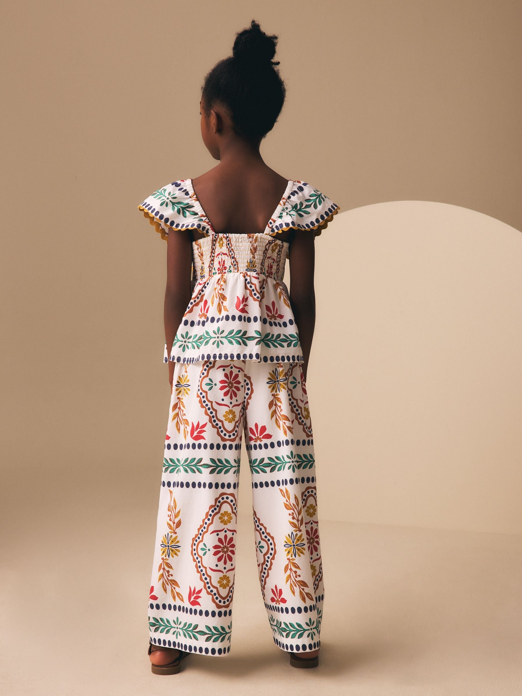 Dsiney Kidz - Multi Border Ruffle Blouse and Trousers Set (3-16yrs) image 3