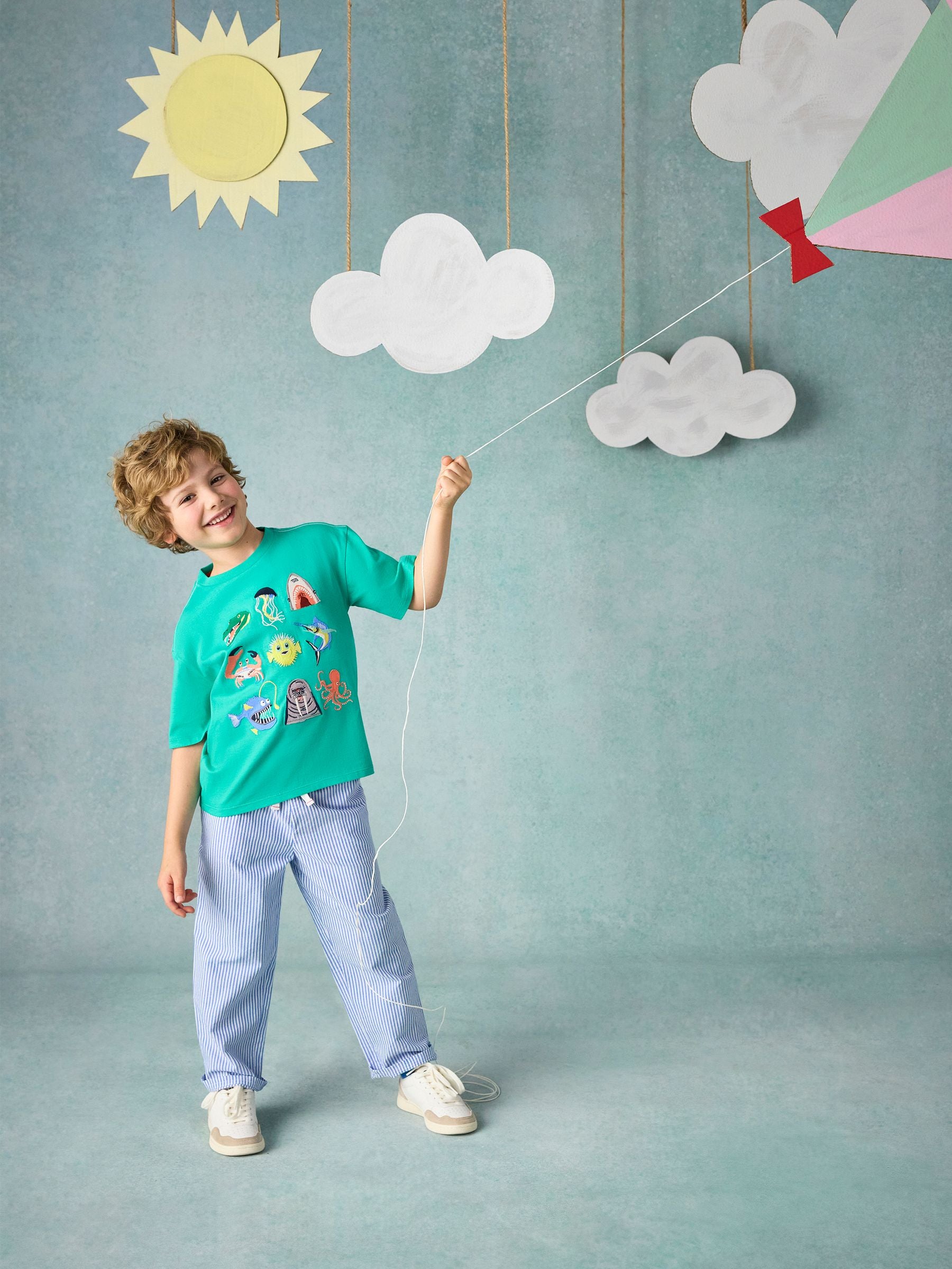 Joules Boys' Archie Green Applique Graphic T-Shirt image 2